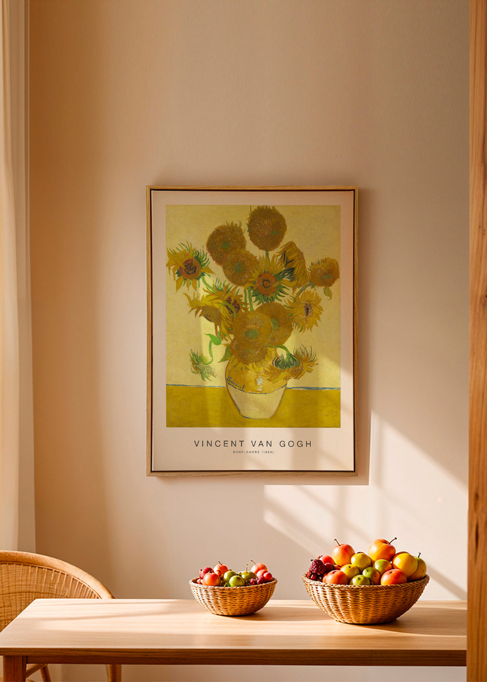 Botanisk plakat Solroser i vase