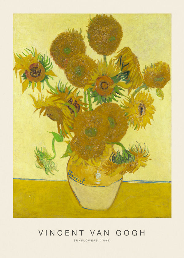 Botanisk plakat Solroser i vase