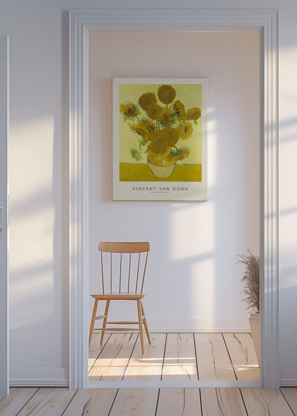 Botanisk plakat Solroser i vase
