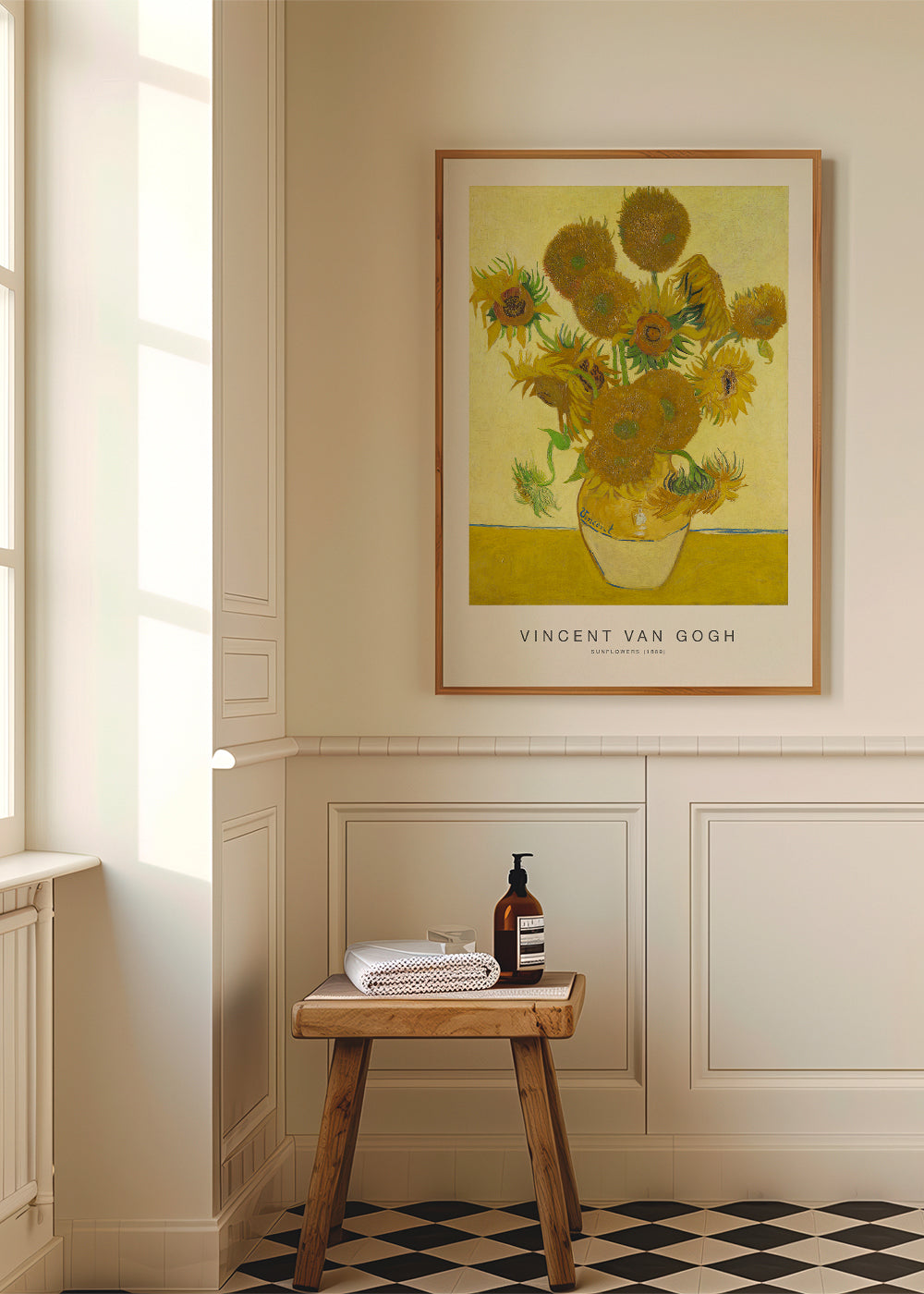 Botanisk plakat Solroser i vase