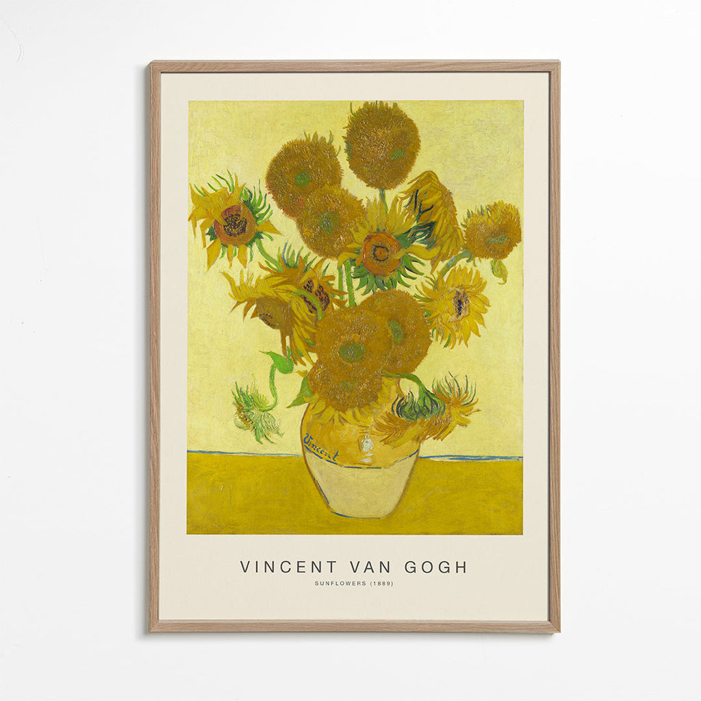 Botanisk plakat Solroser i vase