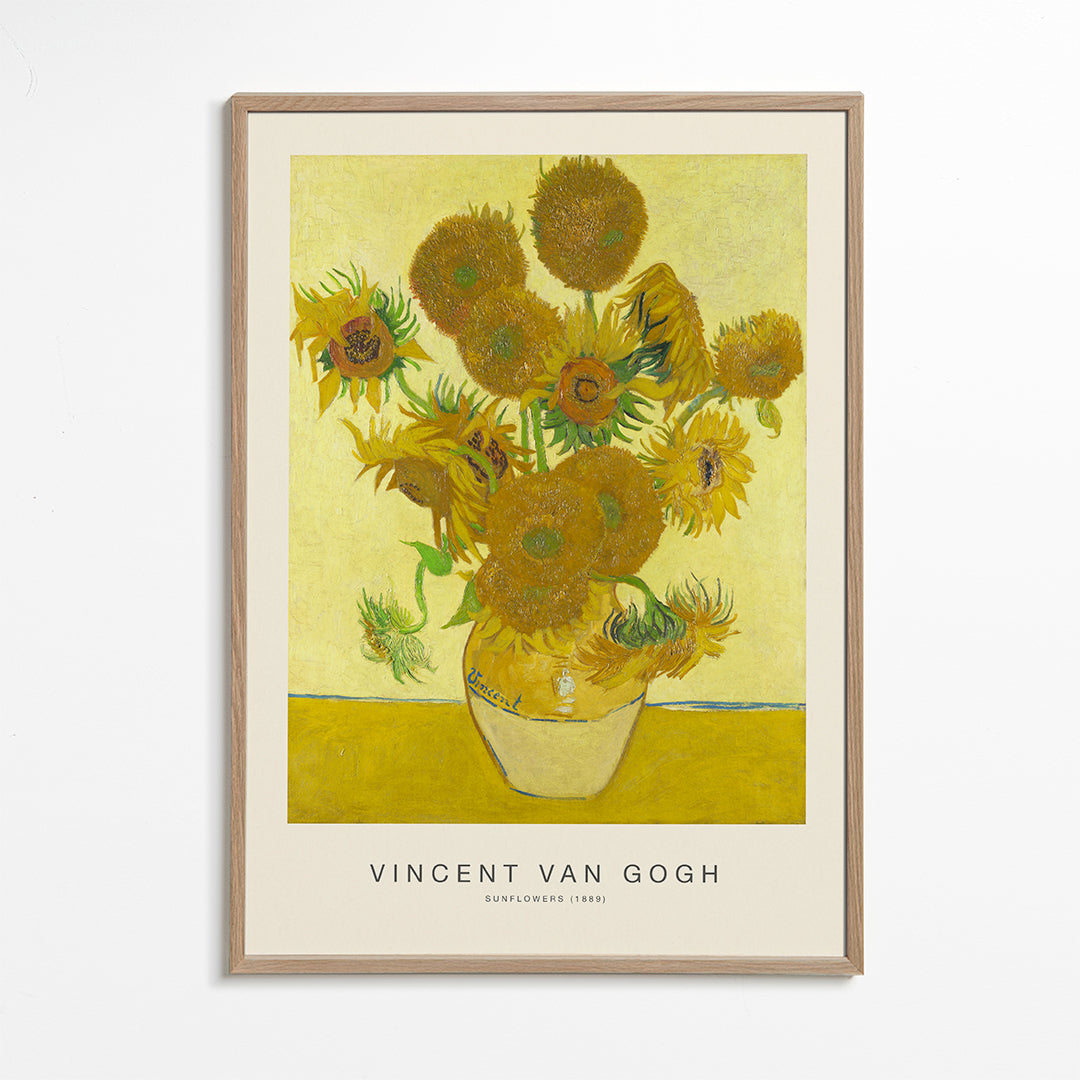 Botanisk plakat Solroser i vase