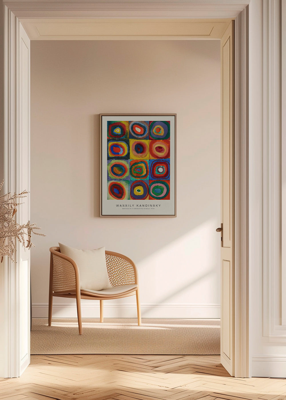 Geometrisk plakat: koncentriske cirkler i gitter