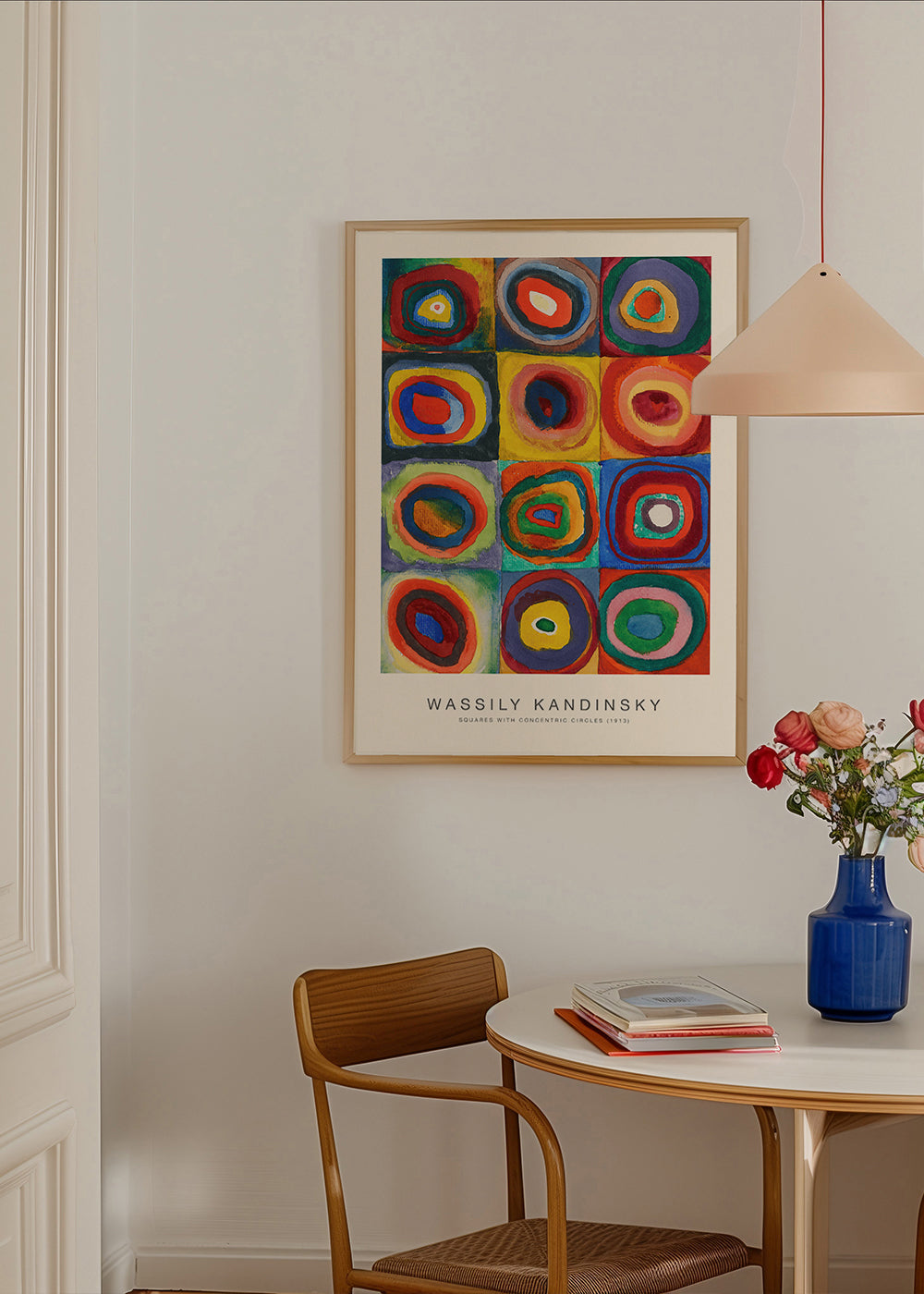 Geometrisk plakat: koncentriske cirkler i gitter