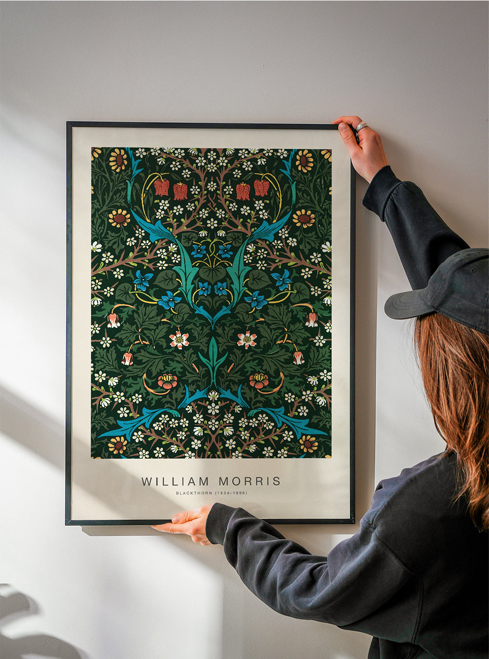 Botanisk tryk William Morris Blackthorn lodret