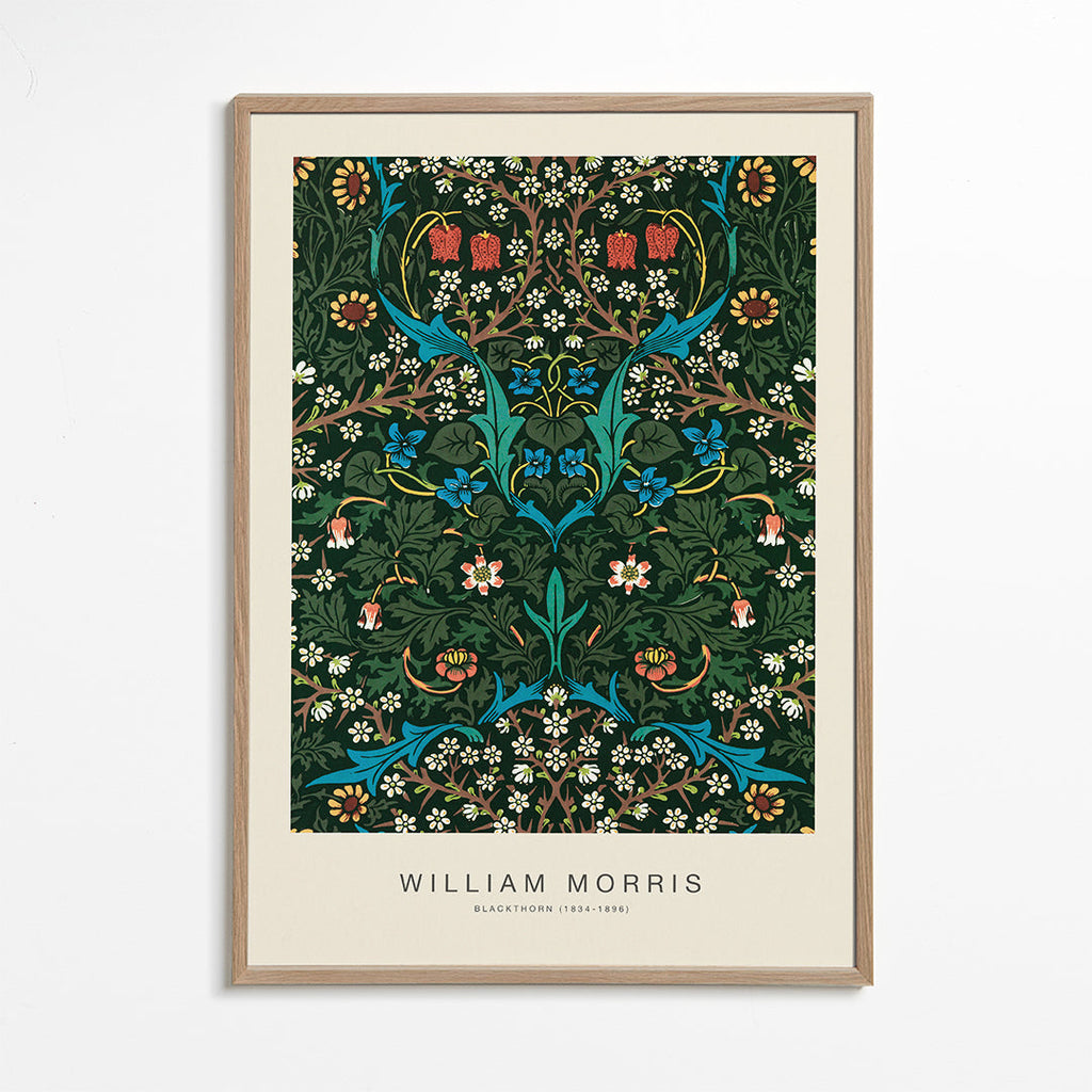 Botanisk tryk William Morris Blackthorn lodret