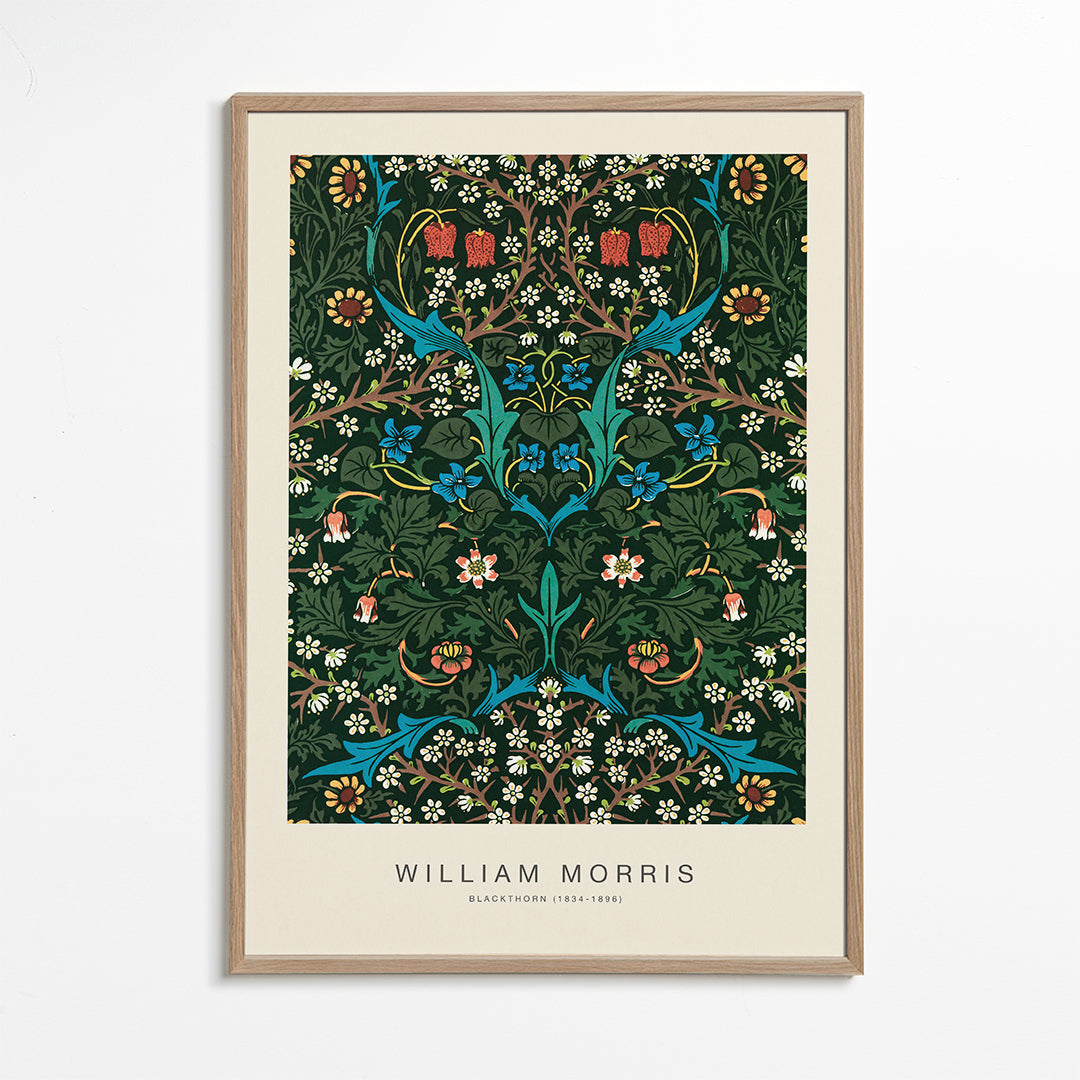 Botanisk tryk William Morris Blackthorn lodret