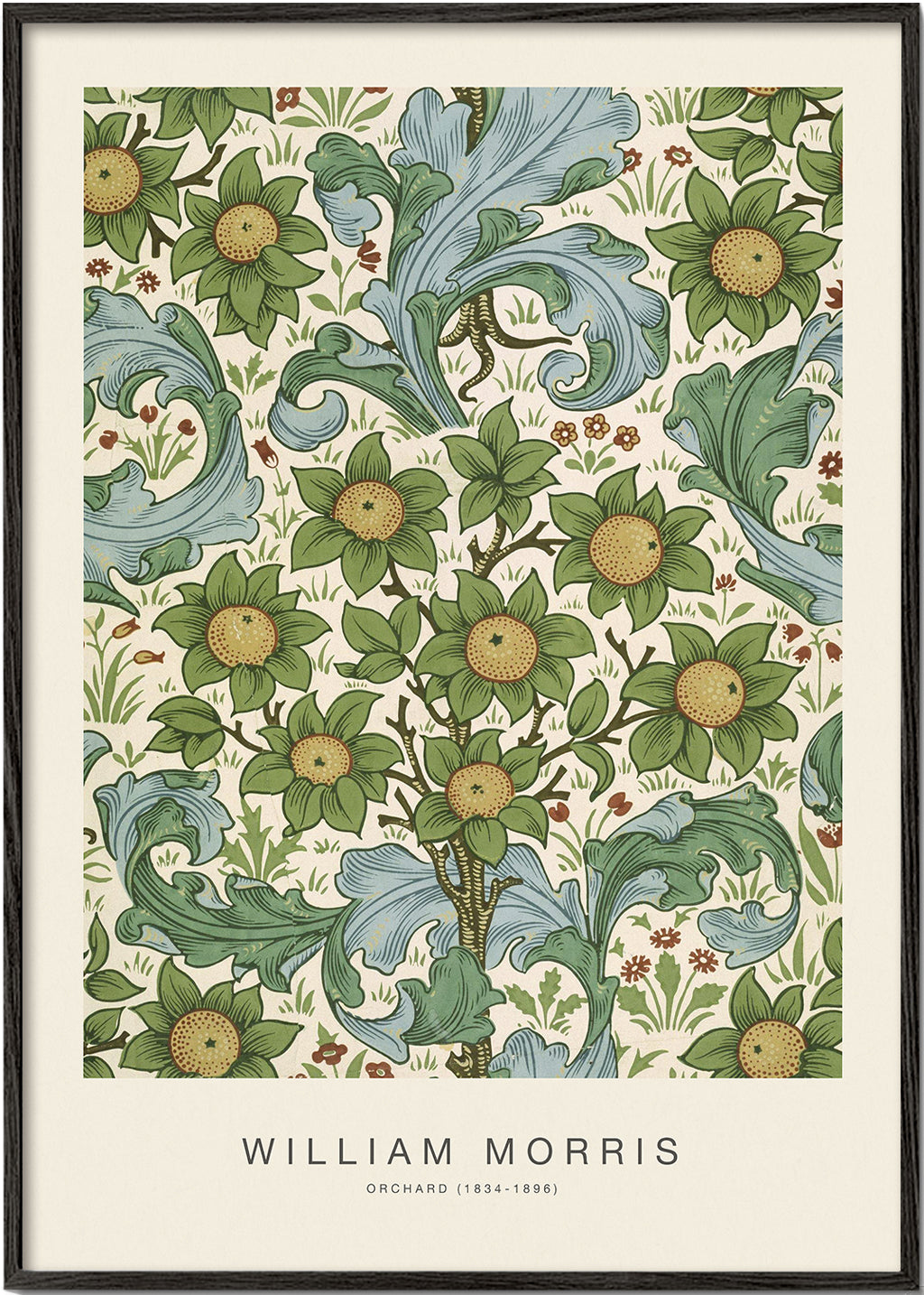 Botanisk plakat William Morris blomstermønster