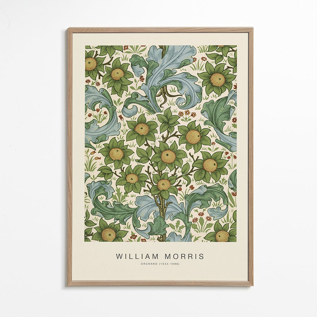 Botanisk plakat William Morris blomstermønster