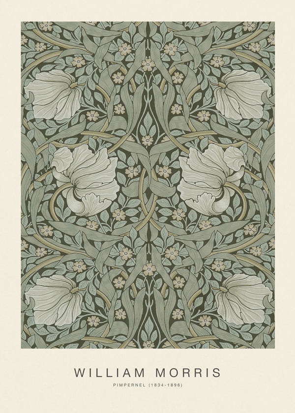 Botanisk plakat Pimpernel William Morris