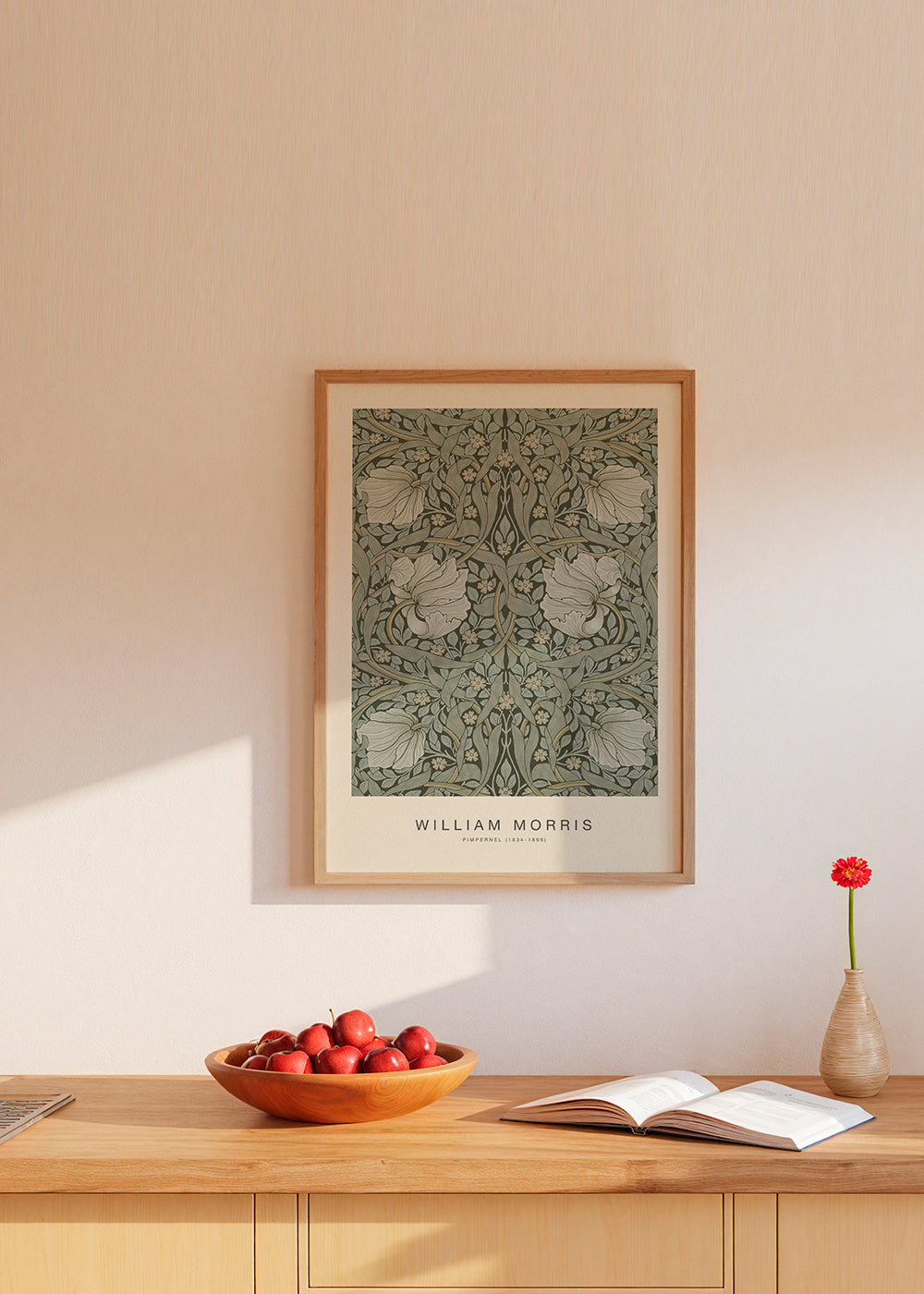 Botanisk plakat Pimpernel William Morris