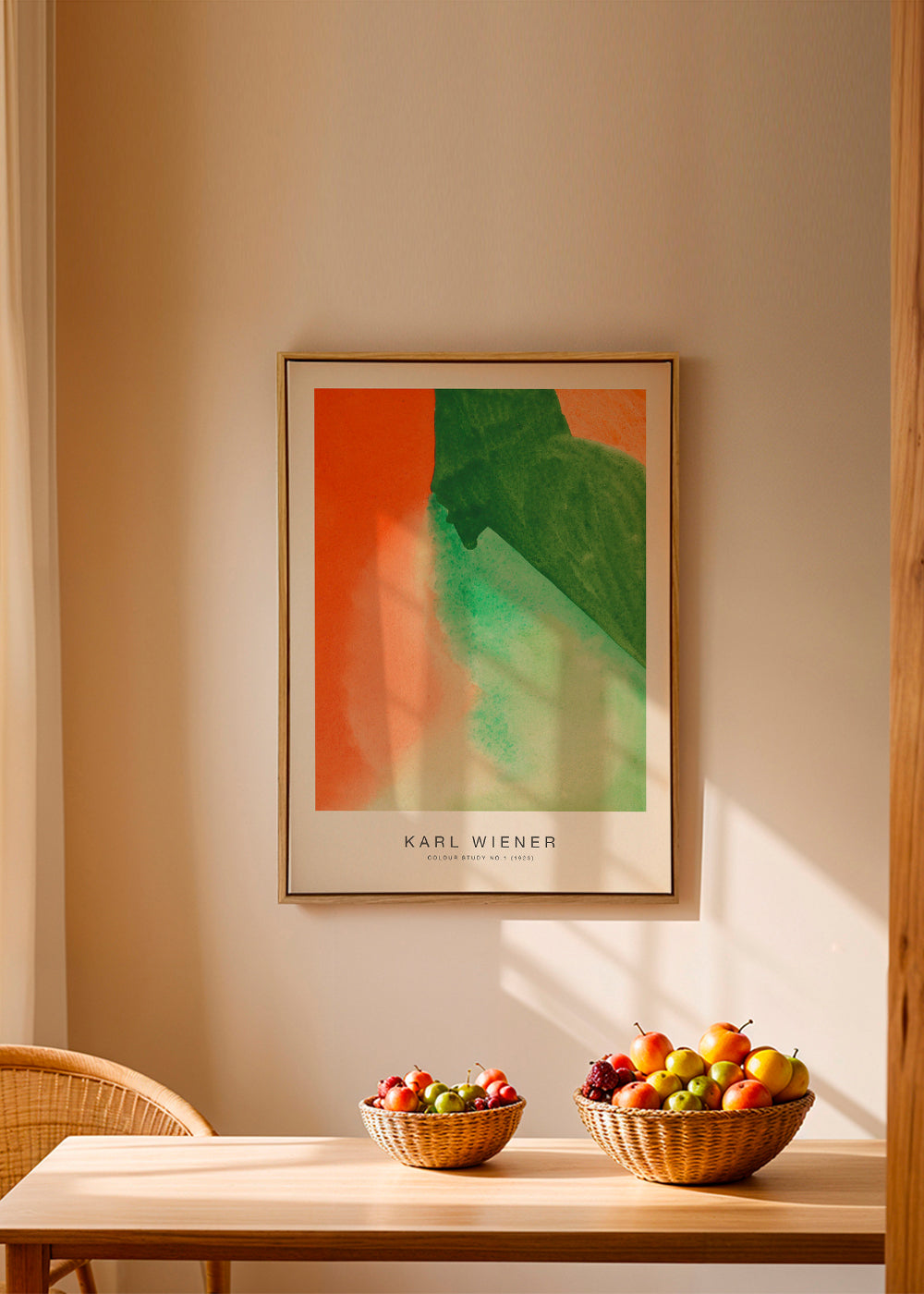 Vintage kunst: farvestudie i akvarel