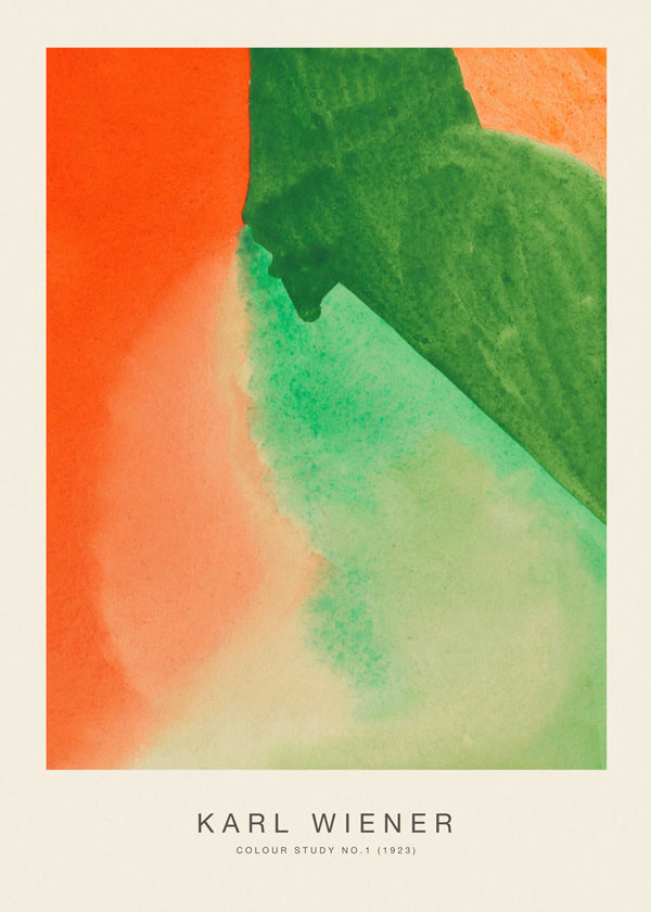 Vintage kunst: farvestudie i akvarel