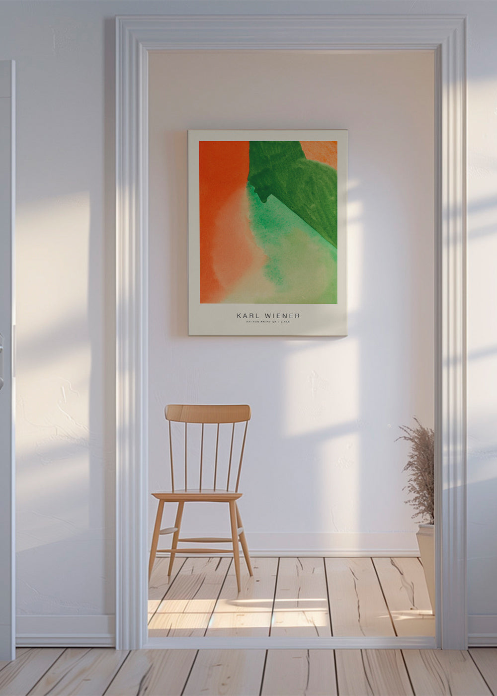 Vintage kunst: farvestudie i akvarel
