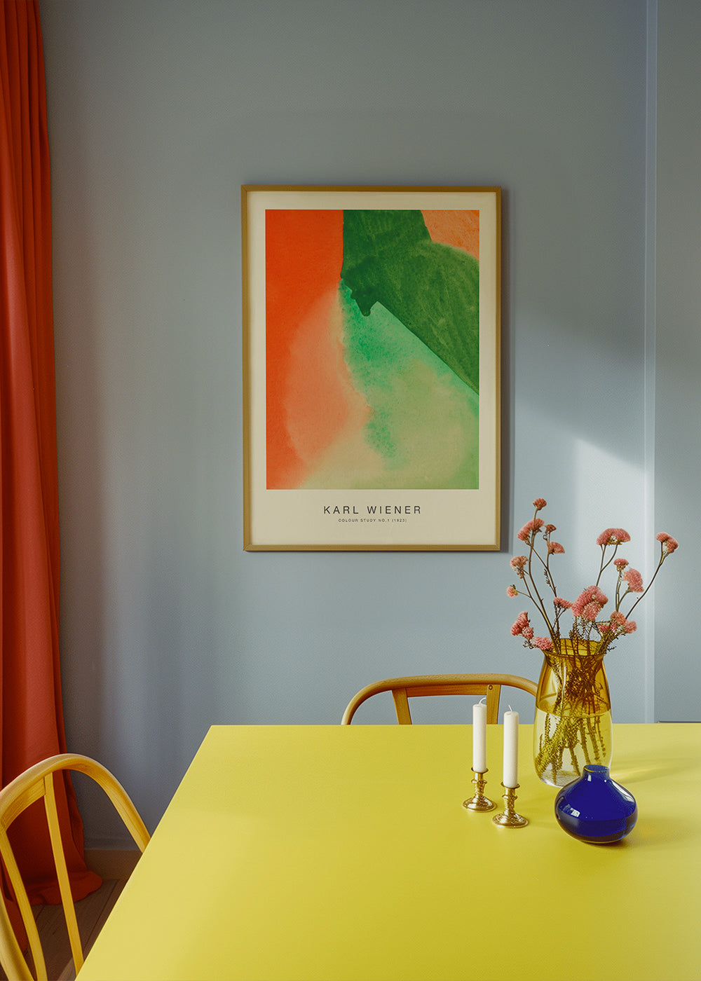 Vintage kunst: farvestudie i akvarel