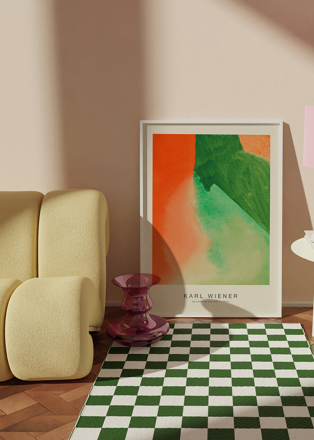 Vintage kunst: farvestudie i akvarel