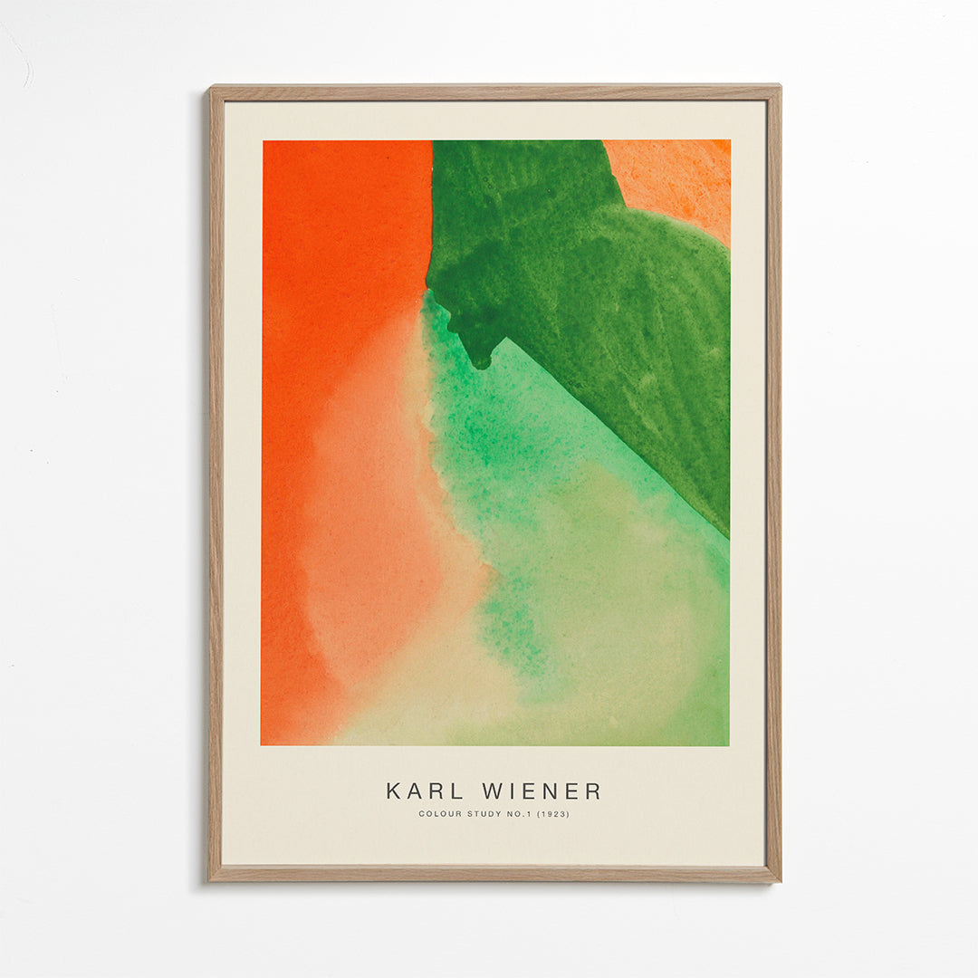 Vintage kunst: farvestudie i akvarel