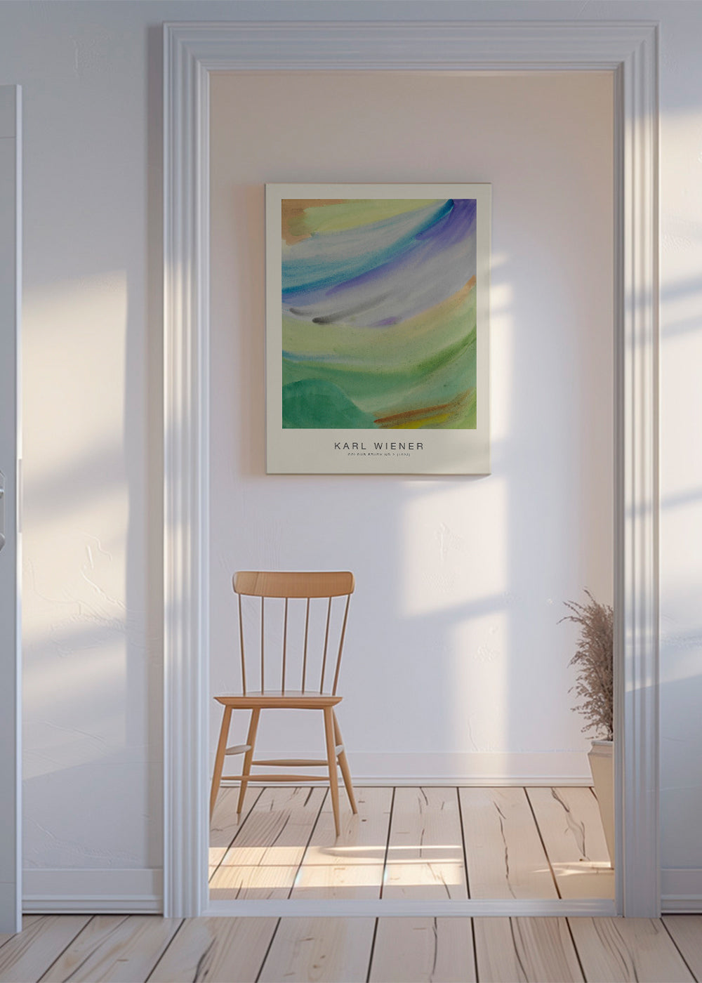 Abstrakt kunst farvestudie i akvarel