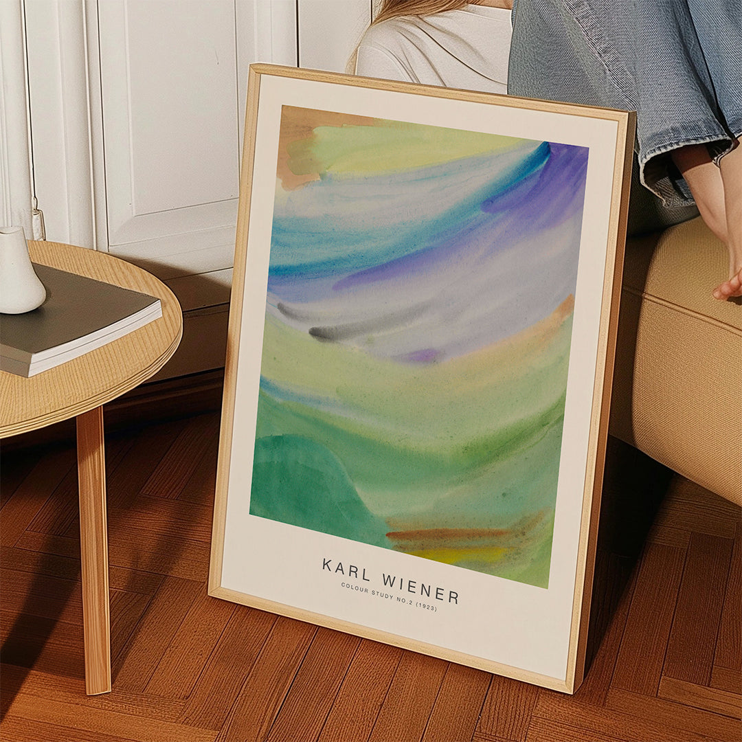 Abstrakt kunst farvestudie i akvarel
