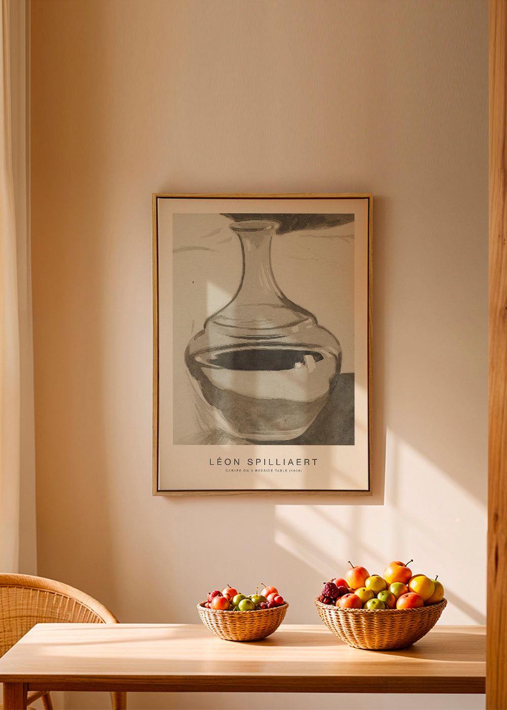 Køkkenkunst: glas karafe på natbordet