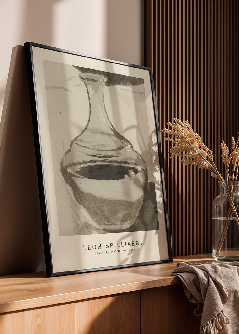 Køkkenkunst: glas karafe på natbordet