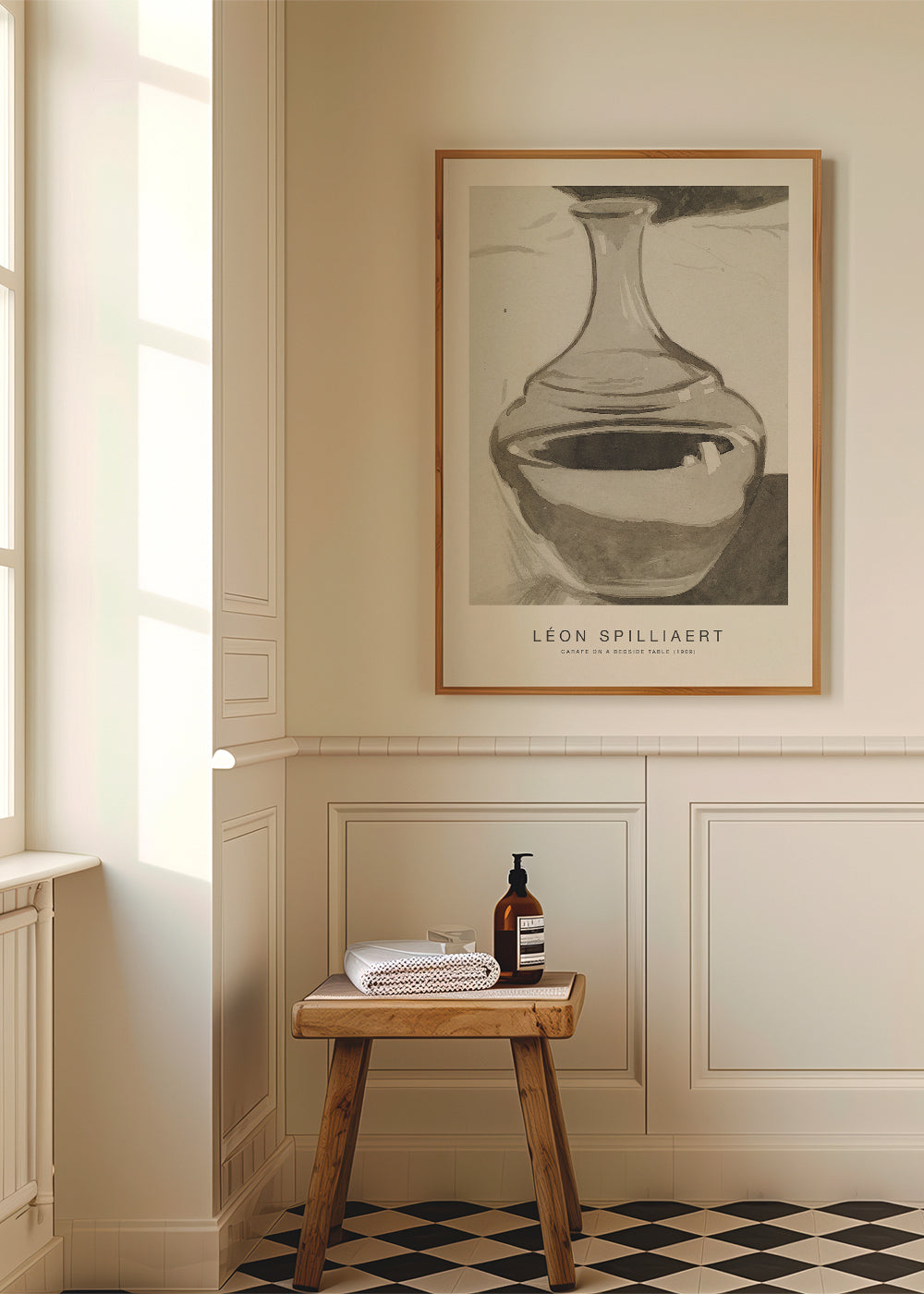 Køkkenkunst: glas karafe på natbordet
