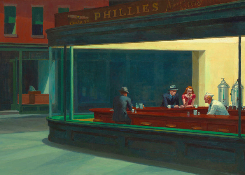 Køkkenkunst Nighthawks: sen aften i diner