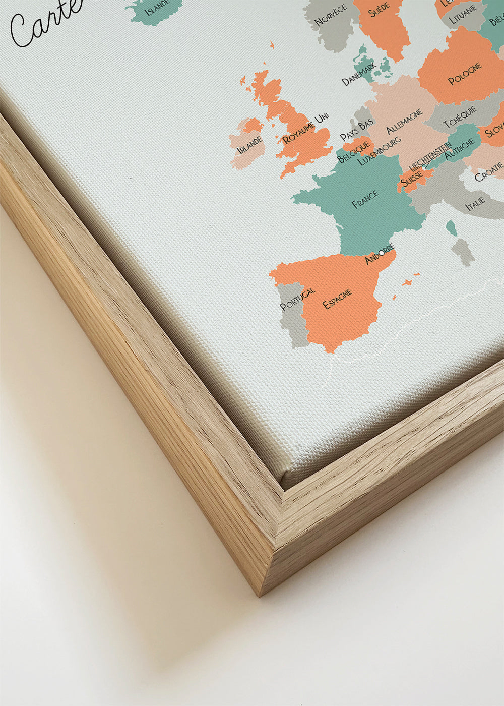 Køkkenkunst Europa-kort i blide pastelfarver
