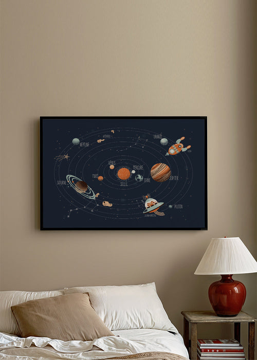 Solsystem-illustration til børn