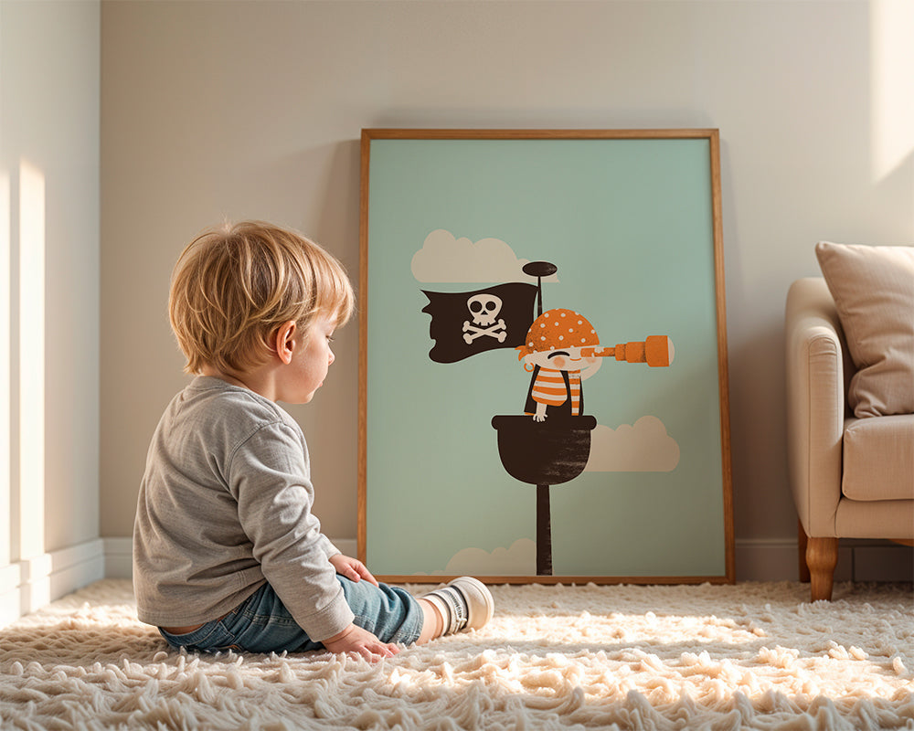 Børneplakat pirat udkig