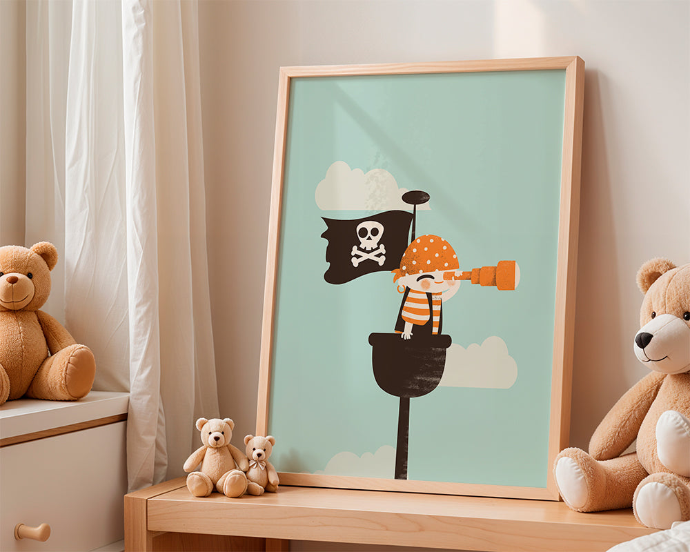 Børneplakat pirat udkig