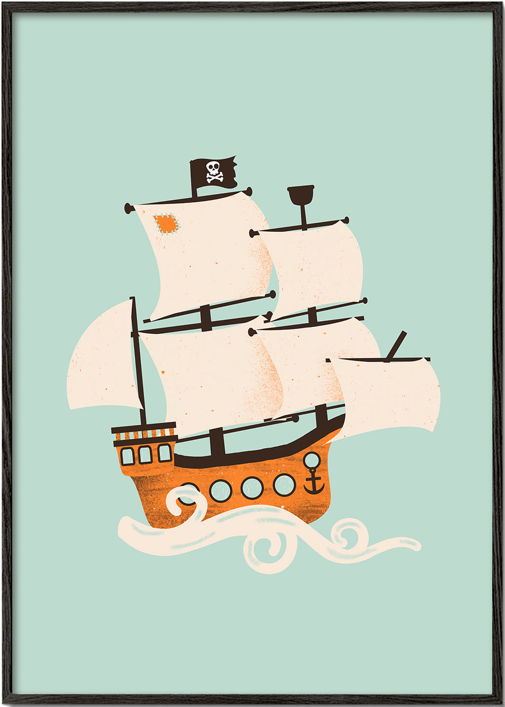 Børneplakat piratskib