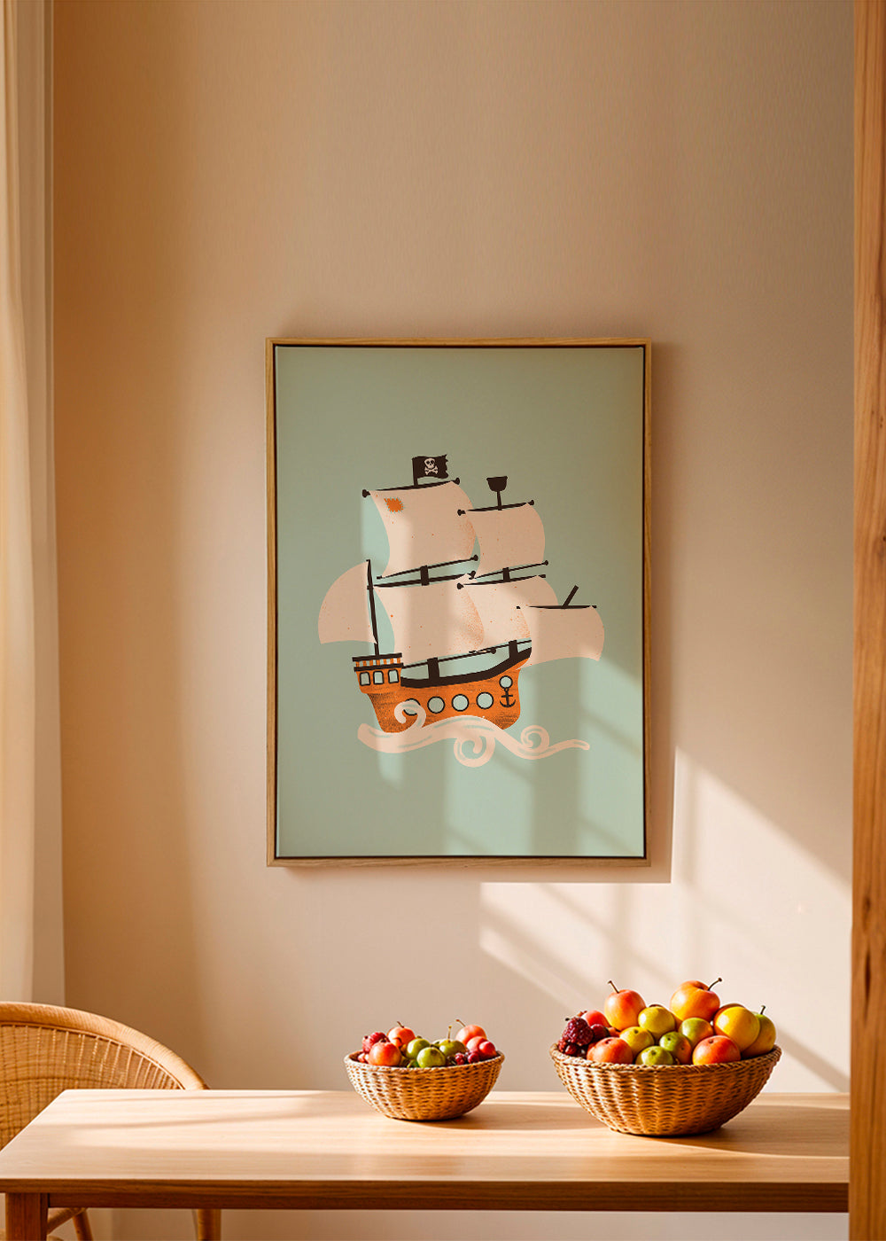 Børneplakat piratskib