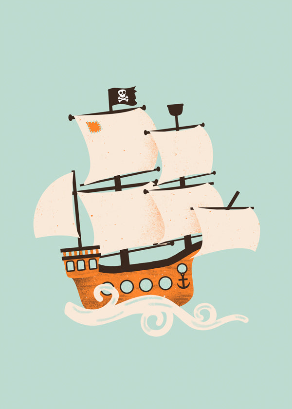 Børneplakat piratskib