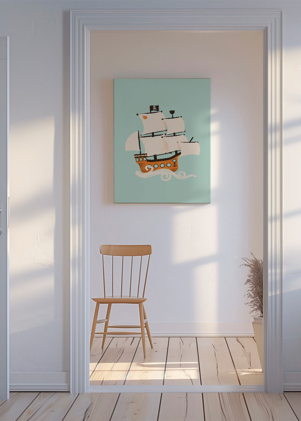 Børneplakat piratskib