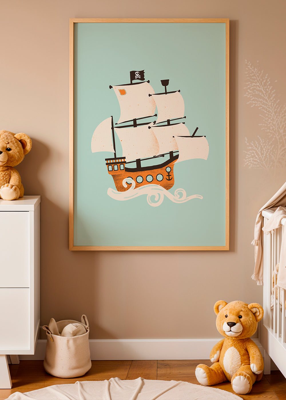 Børneplakat piratskib