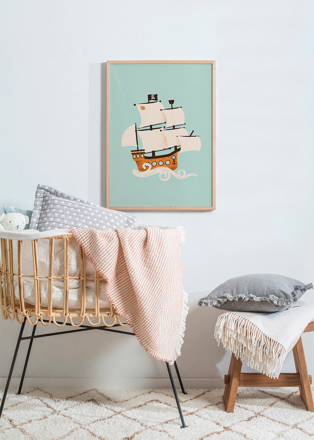 Børneplakat piratskib