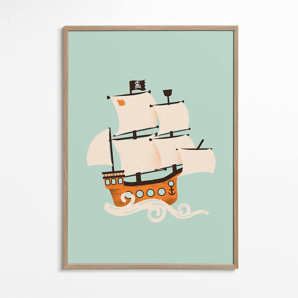 Børneplakat piratskib