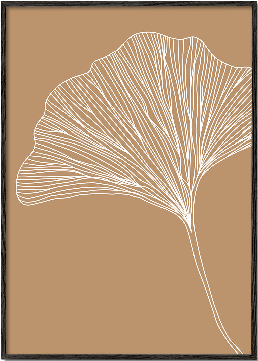 Botanisk plakat med ginkgo-blad