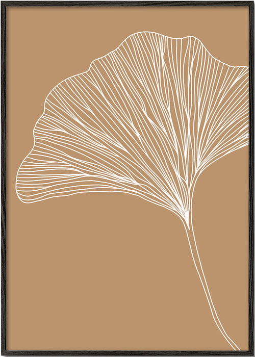 Botanisk plakat med ginkgo-blad