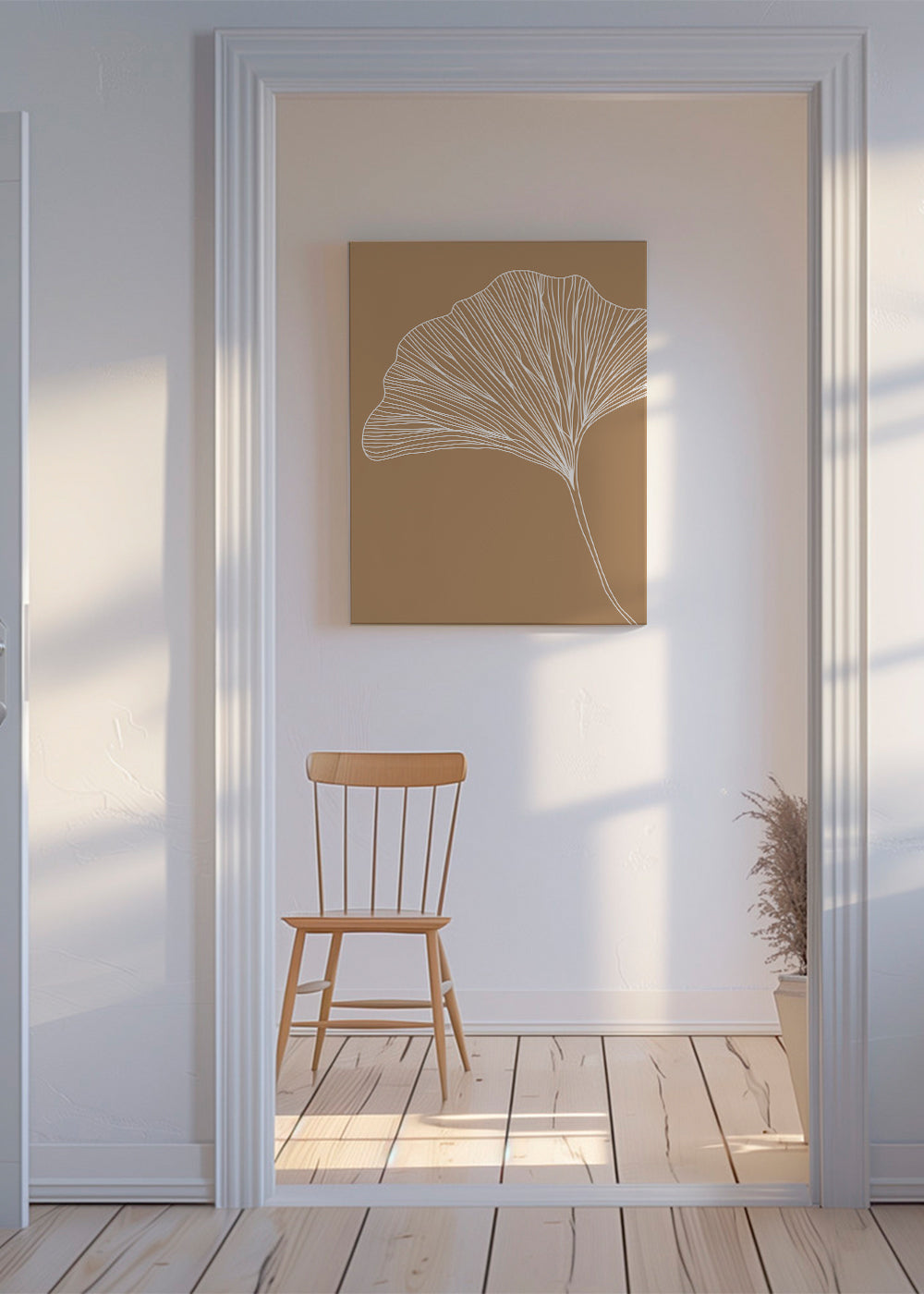 Botanisk plakat med ginkgo-blad