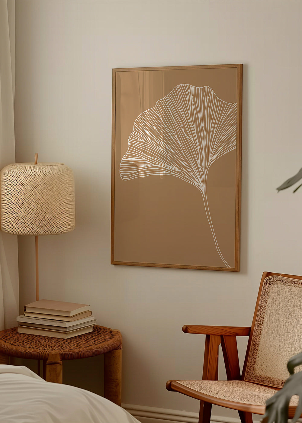 Botanisk plakat med ginkgo-blad