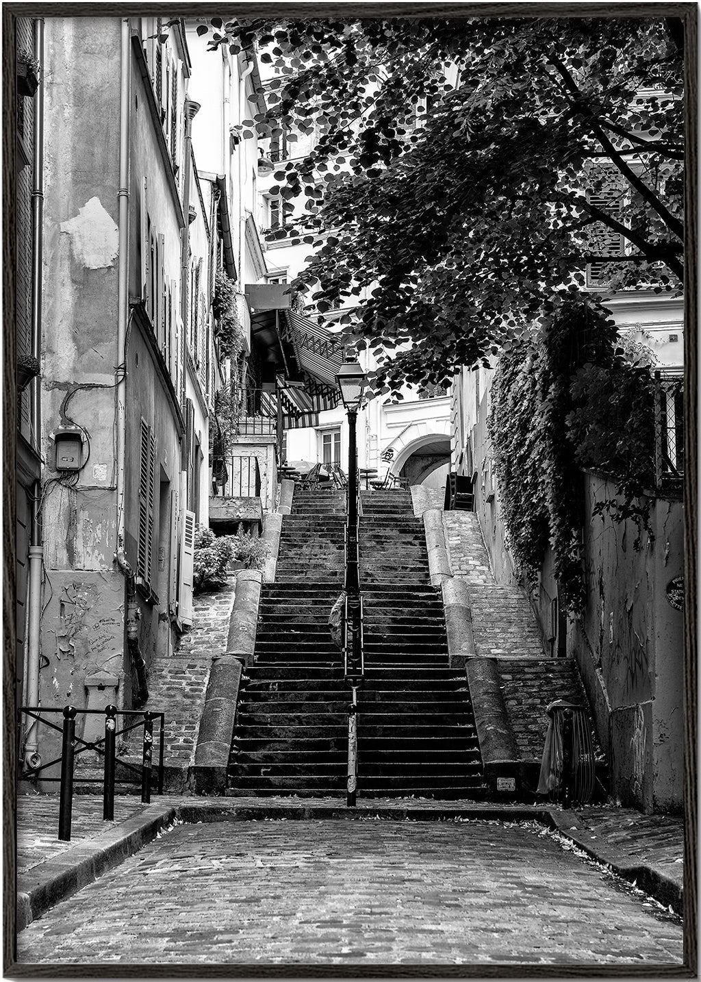 Køkkenkunst: Montmartre-trappe i sort-hvid