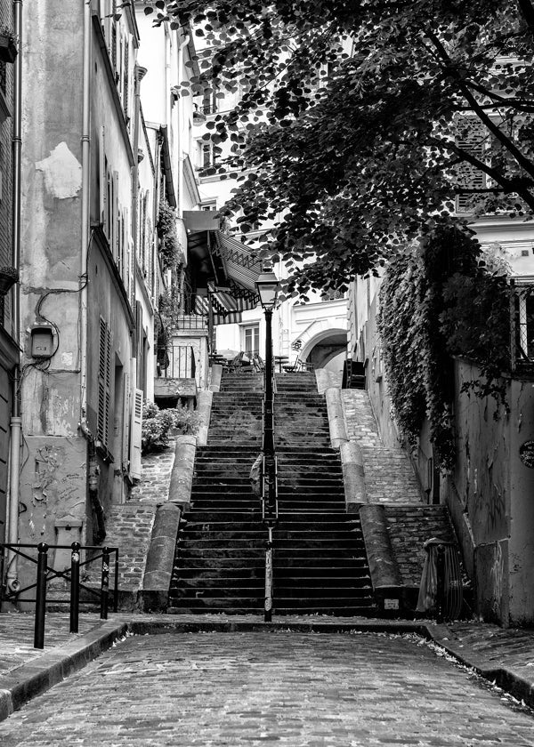 Køkkenkunst: Montmartre-trappe i sort-hvid
