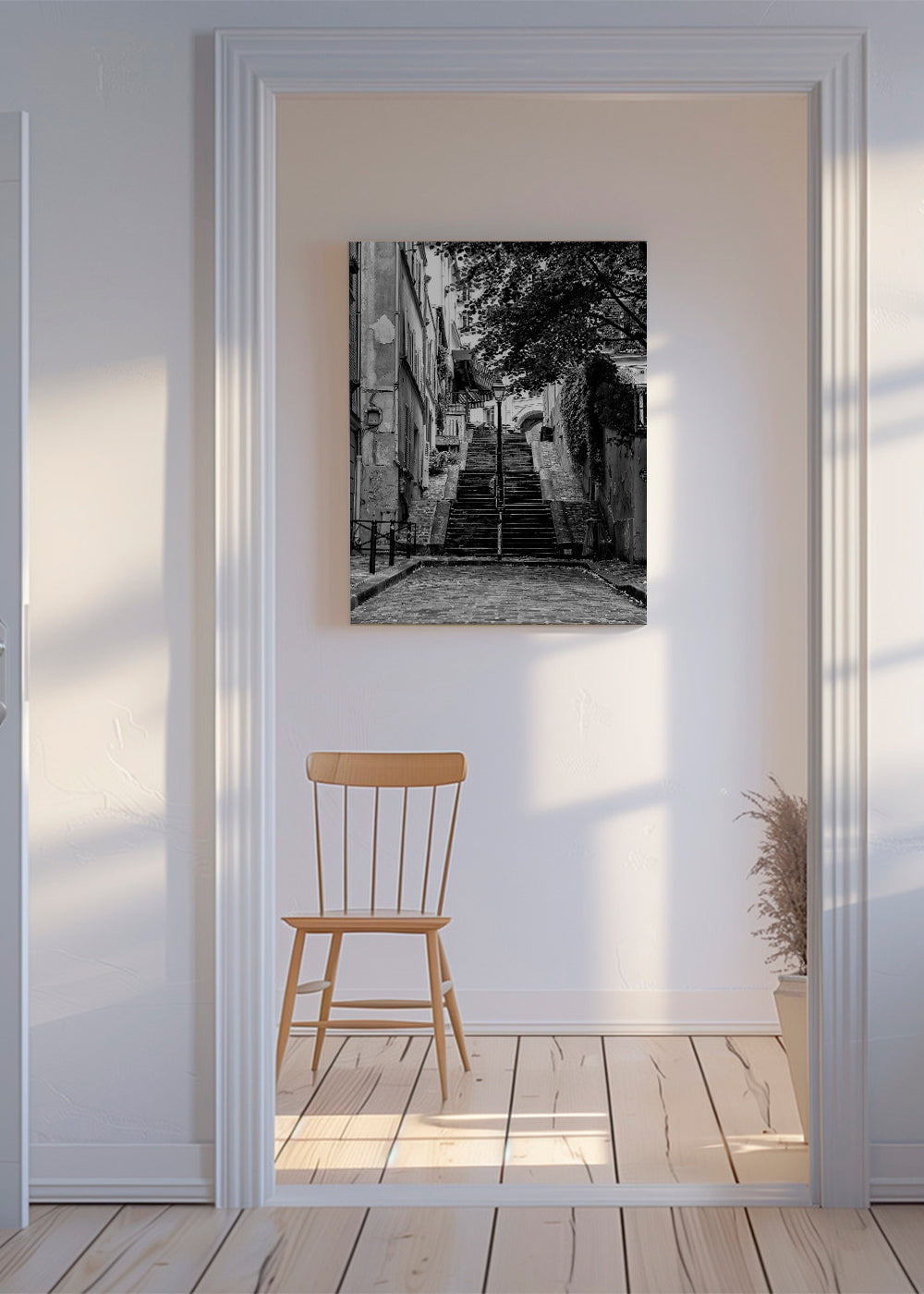 Køkkenkunst: Montmartre-trappe i sort-hvid