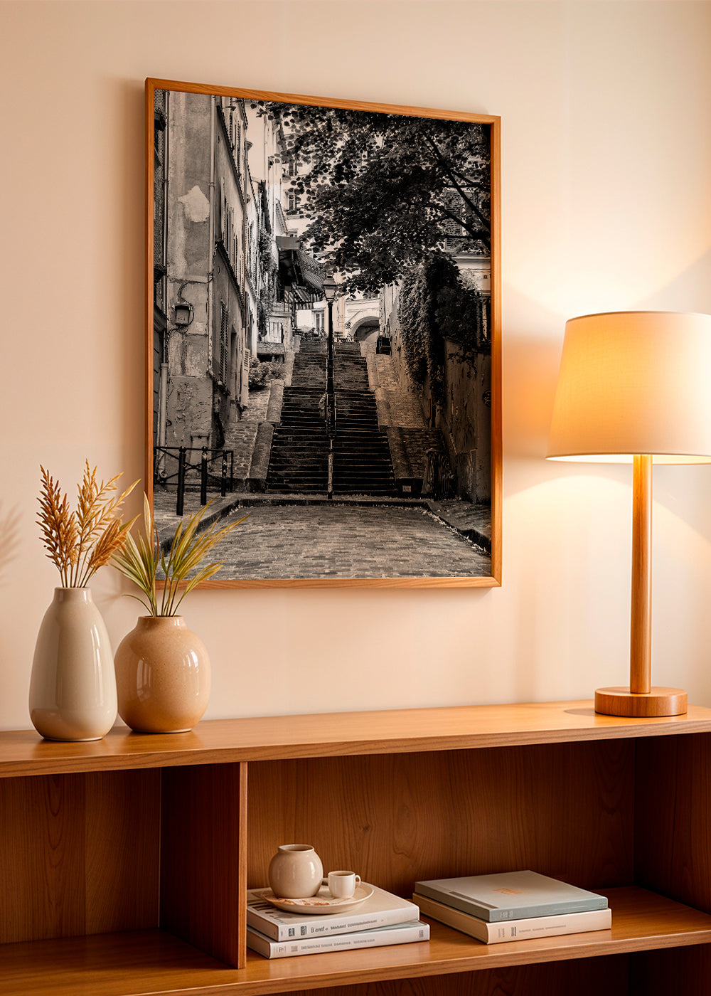 Køkkenkunst: Montmartre-trappe i sort-hvid