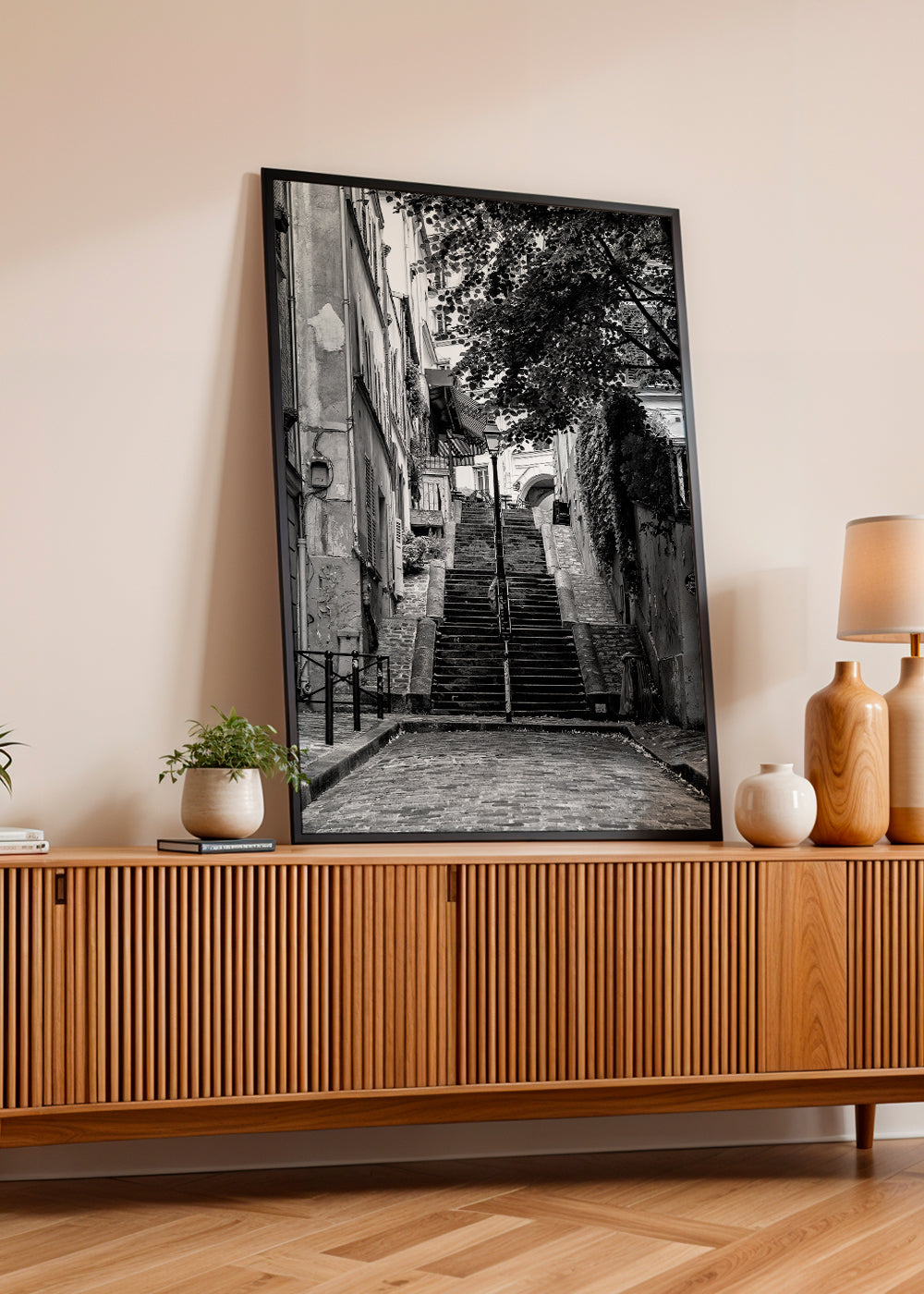 Køkkenkunst: Montmartre-trappe i sort-hvid