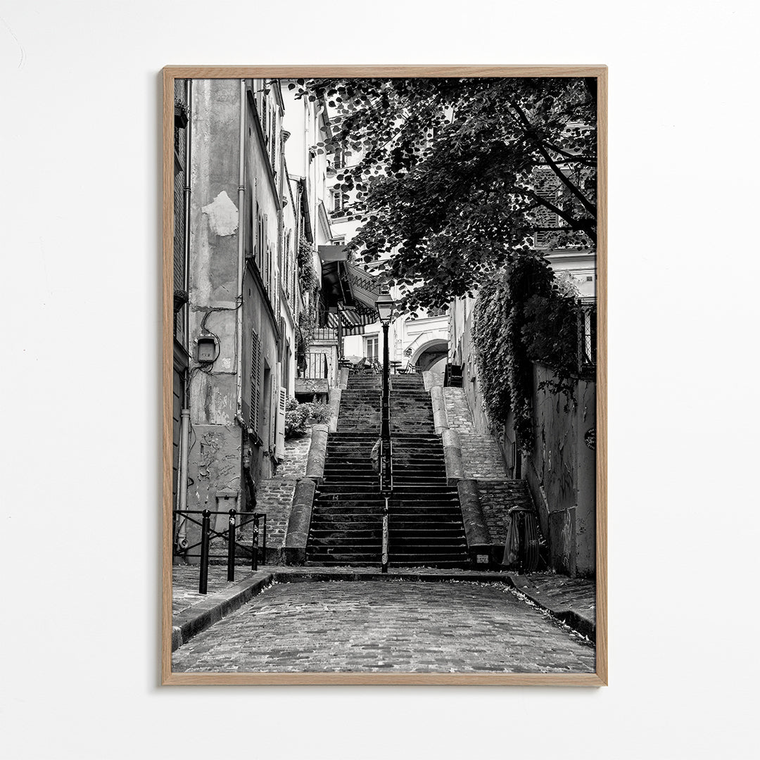 Køkkenkunst: Montmartre-trappe i sort-hvid