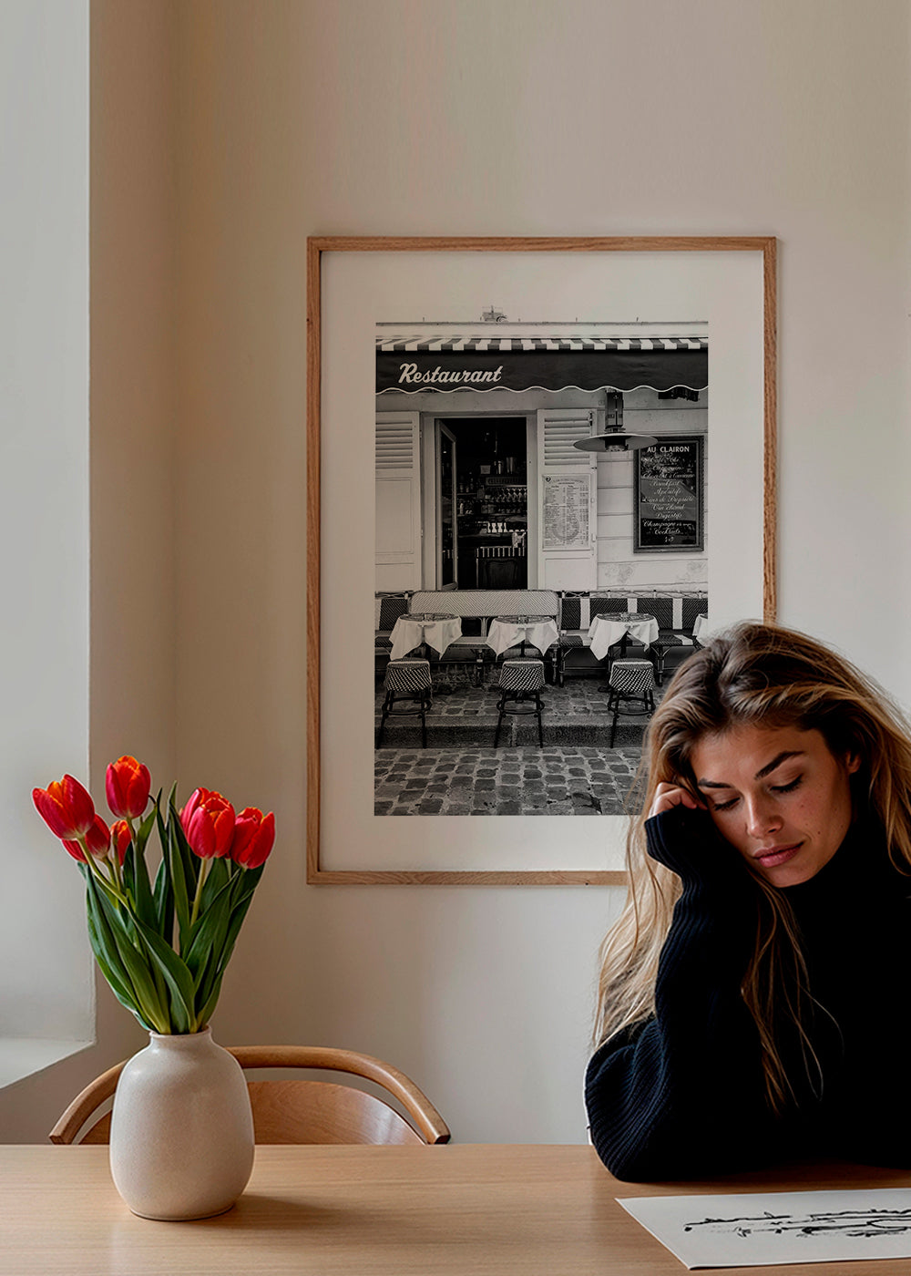 Køkkenkunst Pariserbistro sort-hvid