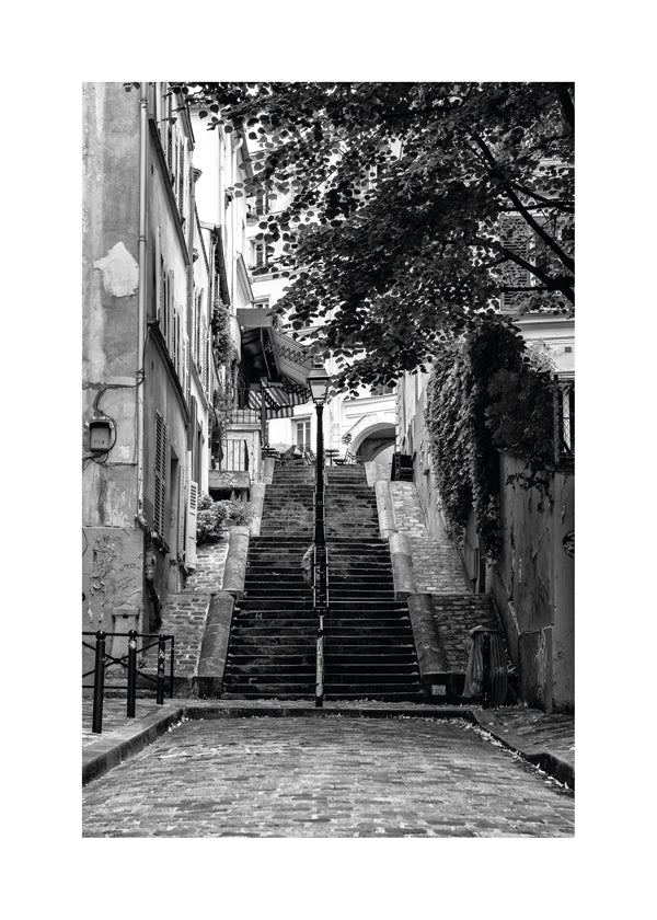 Køkkenkunst: Montmartre-trappe i sort-hvid
